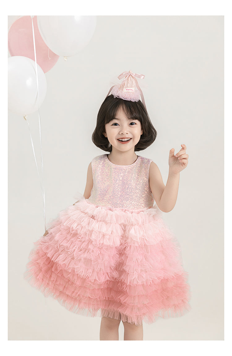 Pink Gradient Tulle Dress