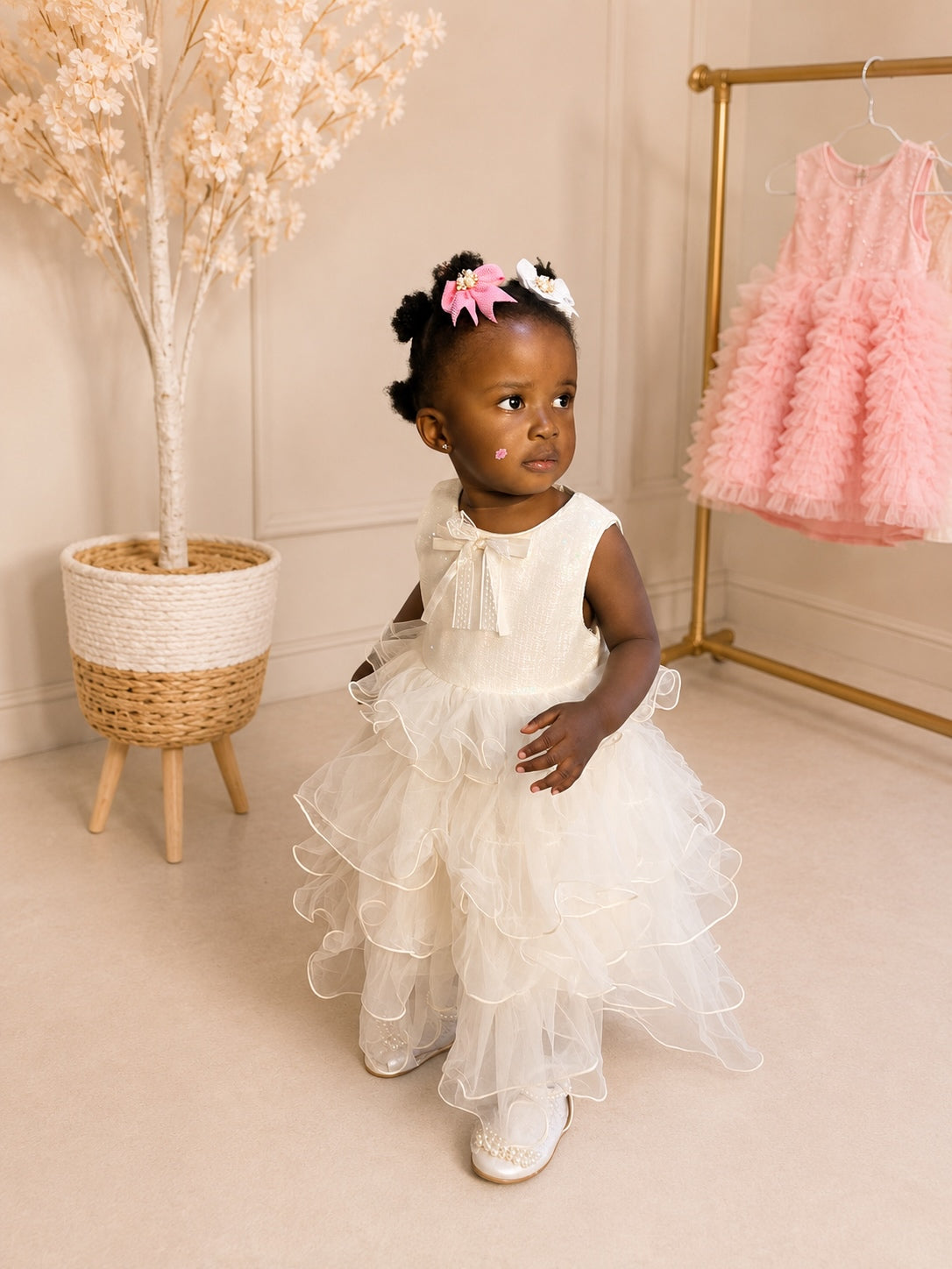 Pearl Glow Sequin Tulle Dress