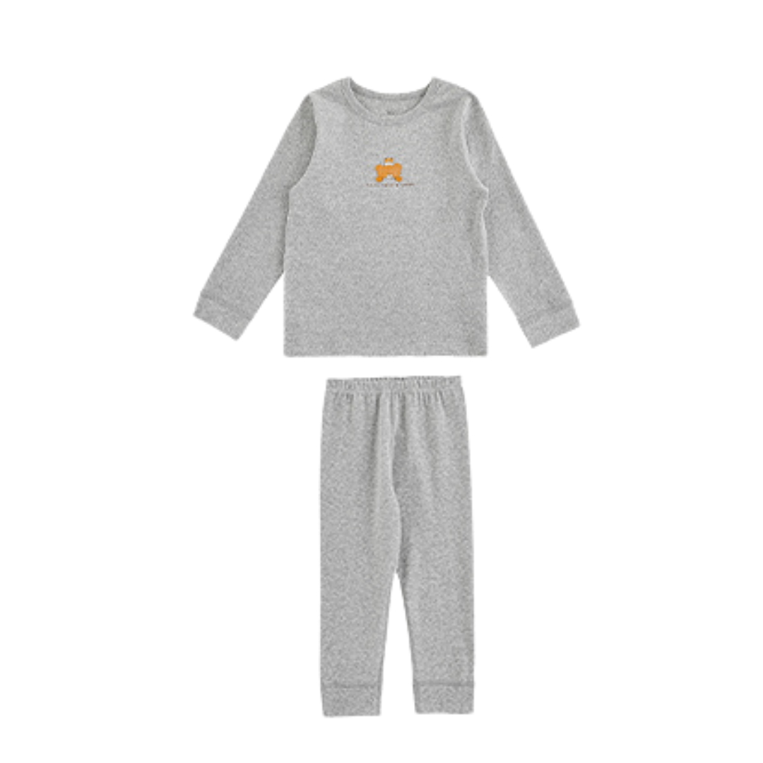 Grey Pajama Set with a Unicorn Sleep Cap