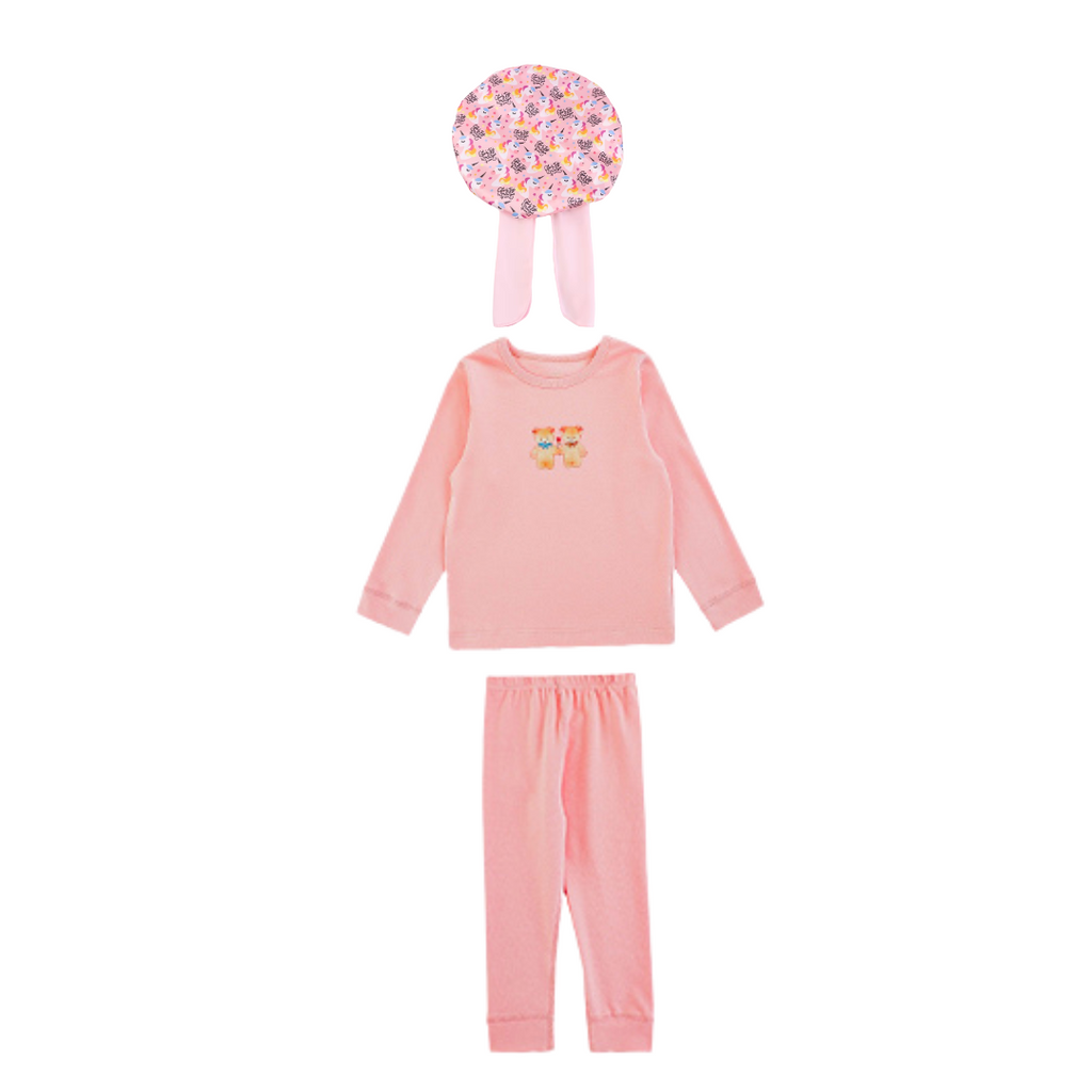 Pink Pajama Set with a Unicorn Sleep Cap