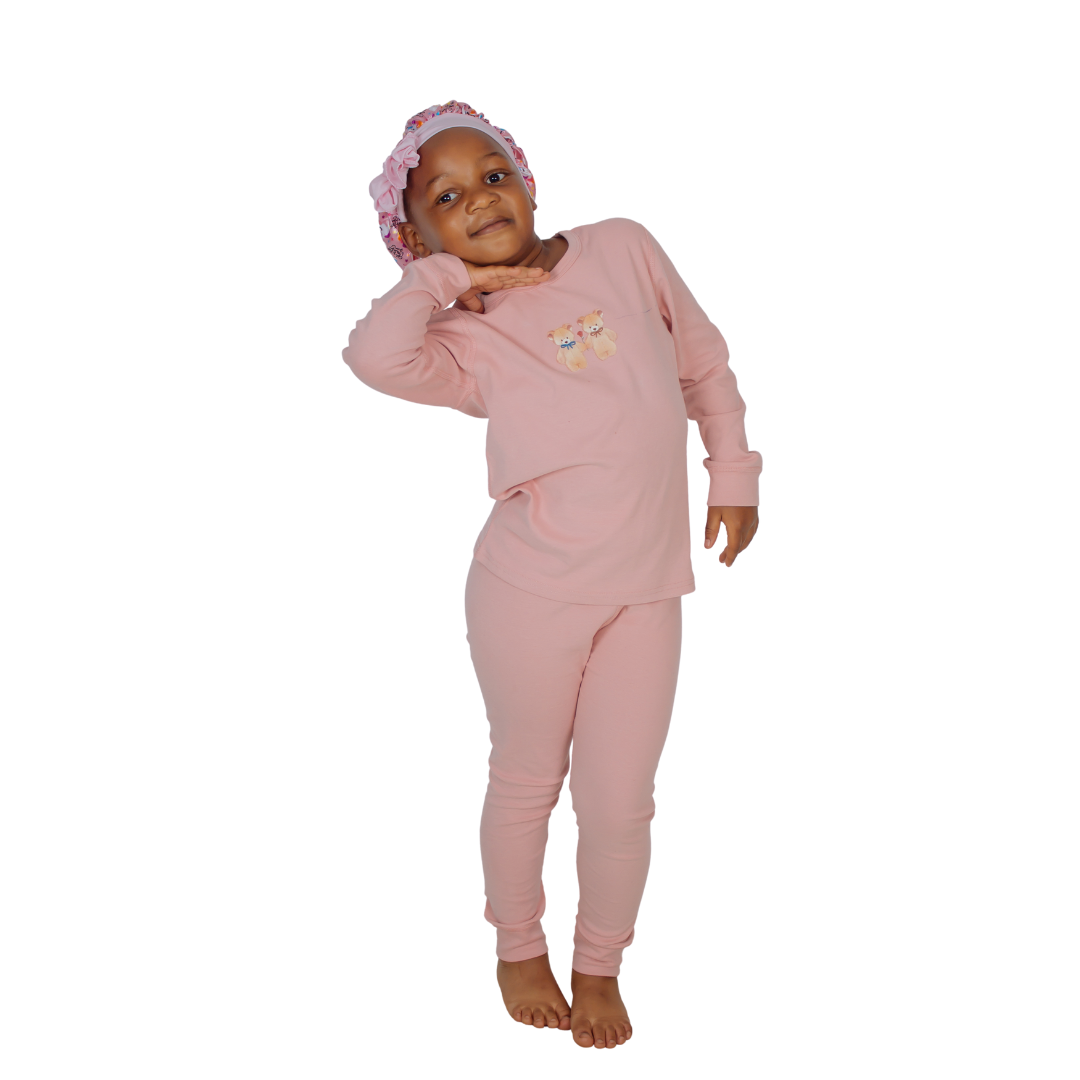 Pink Pajama Set with a Unicorn Sleep Cap
