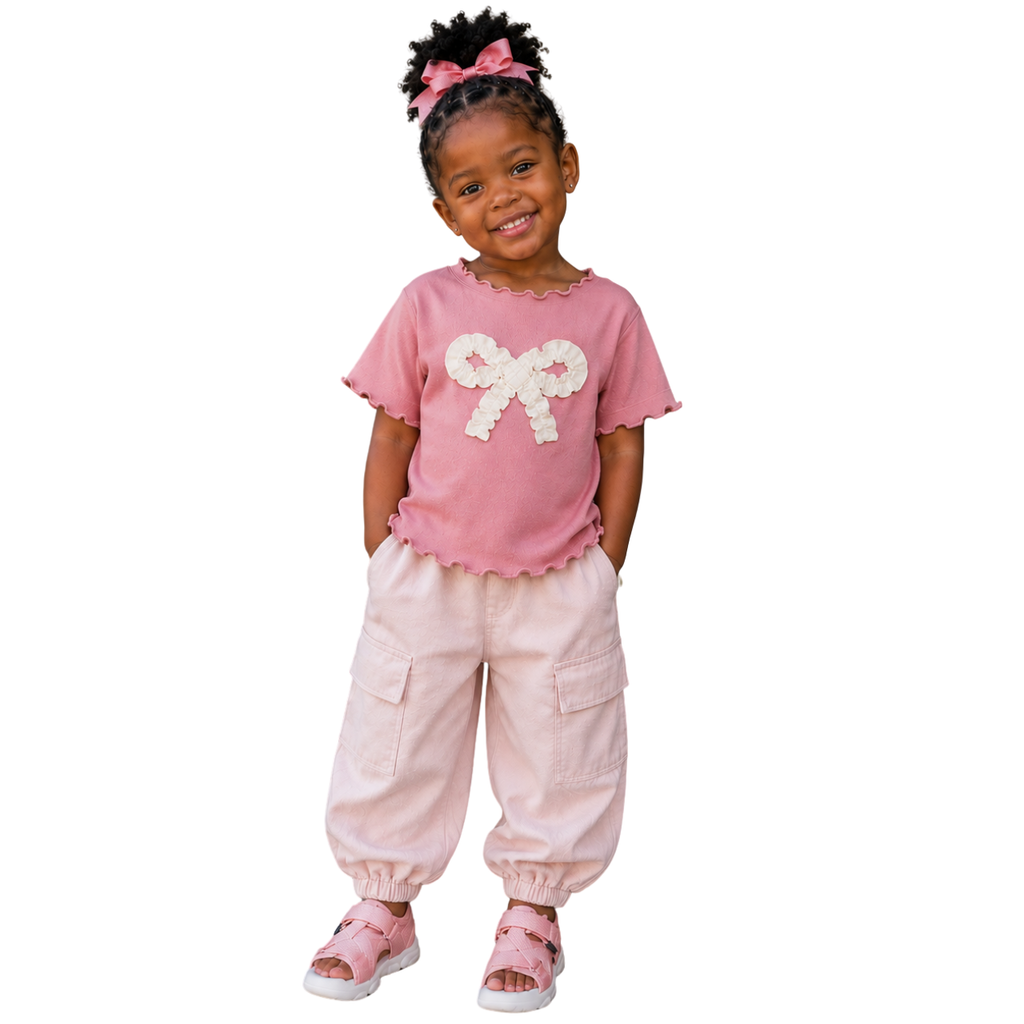 Sweet Bow Cargo Set – Pink