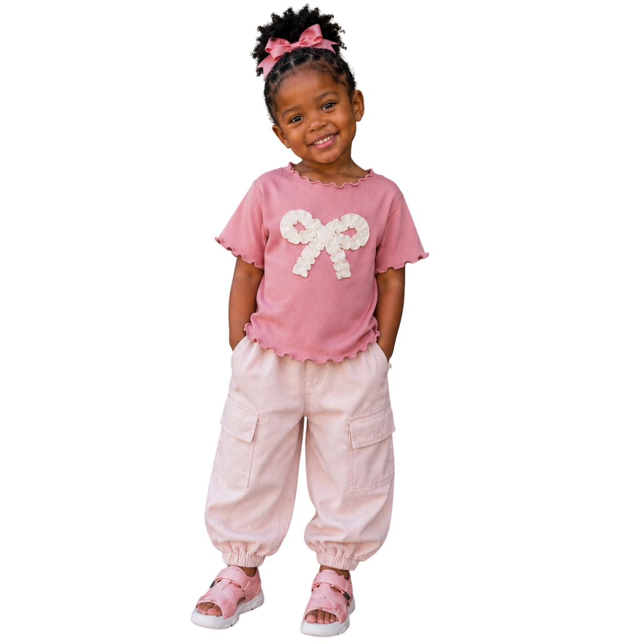 Sweet Bow Cargo Set – Pink