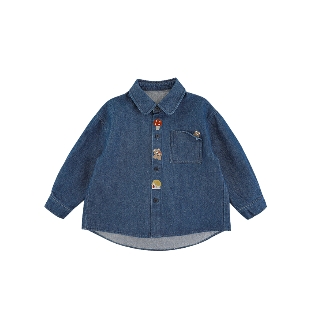 Girls' Cargo Pants Set – Denim Shirt & Pocket Trousers – Stylish & Comfortable Outfit for Kids